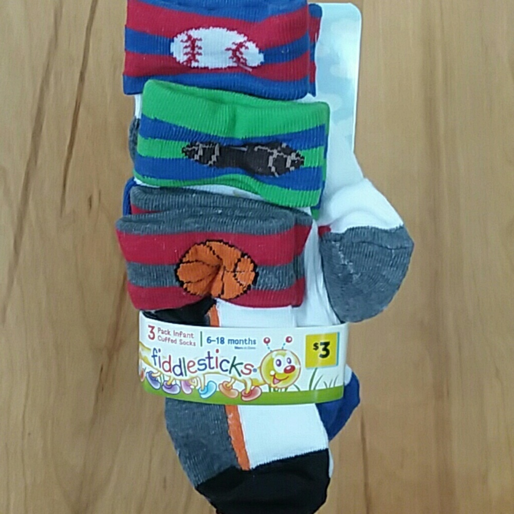 Fiddlesticks 6-18 Month Baby Sports Socks NWT